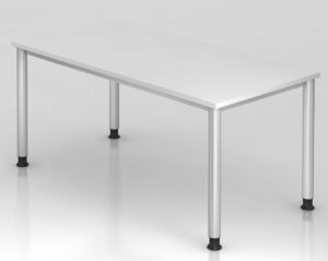 hochwertiger Schreibtisch 160 x 80 cm mit weißer Tischplatte