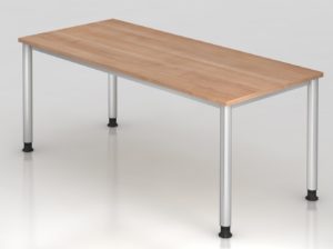 moderner Schreibtisch 180 x 80 cm mit Nussbaum-Tischplatte