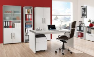 weißer Wangen-Schreibtisch 160 x 80 cm