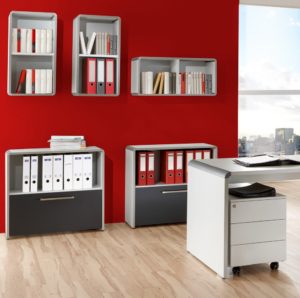 Büro-Wandregale mit Wangenschreibtisch