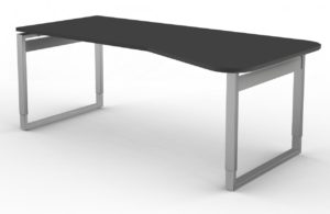 EDV-Schreibtisch Tischplatte anthrazit mit Kabelwanne