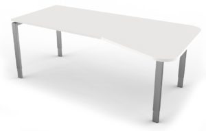 EDV-Schreibtisch mit weißer Tischplatte und großer Kabelwanne