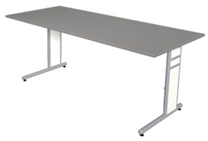 höhenverstellbarer Schreibtisch 180 x 80 cm grafitfarbene Tischplatte