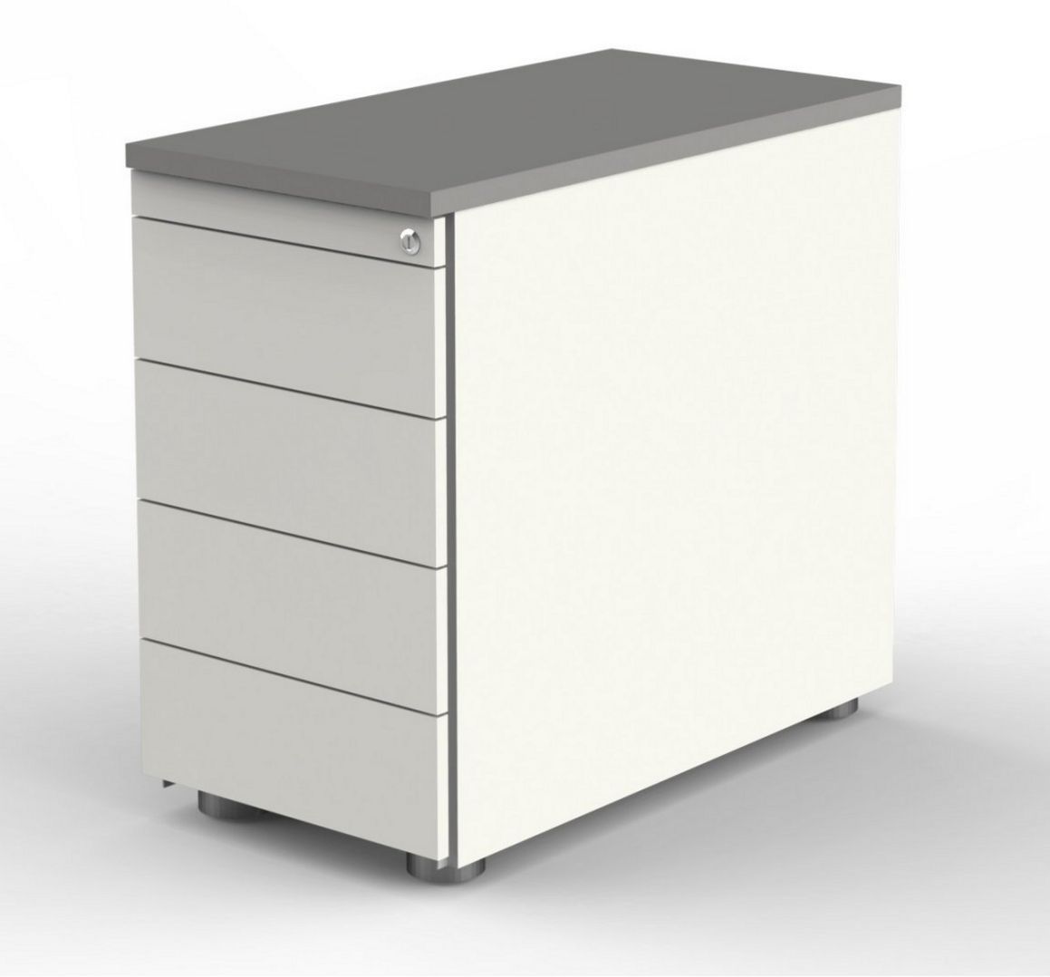 abschließbarer Schreibtisch-Anstellcontainer aus Stahl