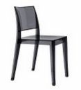 sstapelbarer Stuhl aus witterungsbeständigem Polycarbonat transparent grau