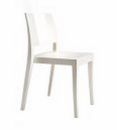 stapelbarer Stuhl mit weißer Sitzschale
