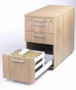 Schreibtisch-Anstellcontainer Nussbaum