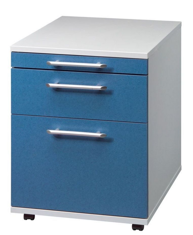 Hängeregister-Schreibtisch-Rollcontainer blau