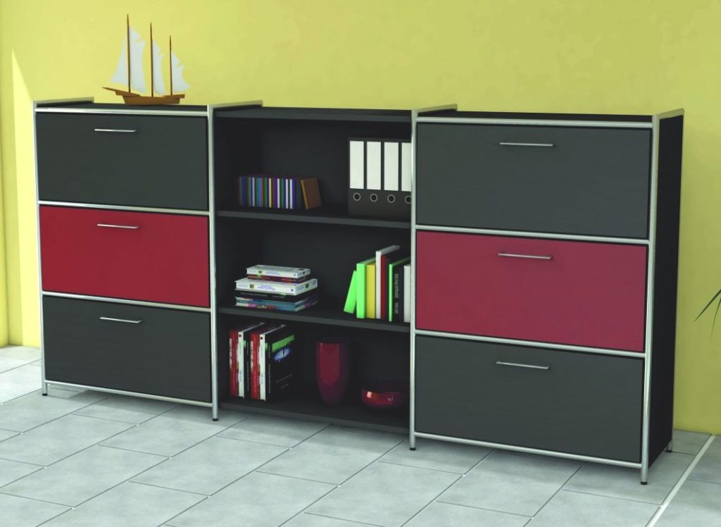 Büro-Schubladen-Highboard anthrazit | Stilnet Büromöbel