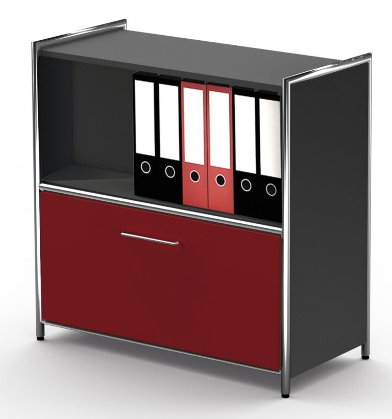 BüroSideboard 3 Schubladen offene Schrankfächer Büromöbel