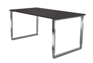Bügelgestell-Schreibtisch mit anthrazitfarbener Tischplatte