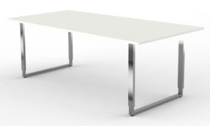 Besprechungstisch 200 x 100 cm mit weißer Tischplatte