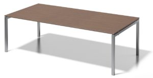 8-Personen-Besprechungstisch robuste Tischplatte Nussbaum-Holzdekor