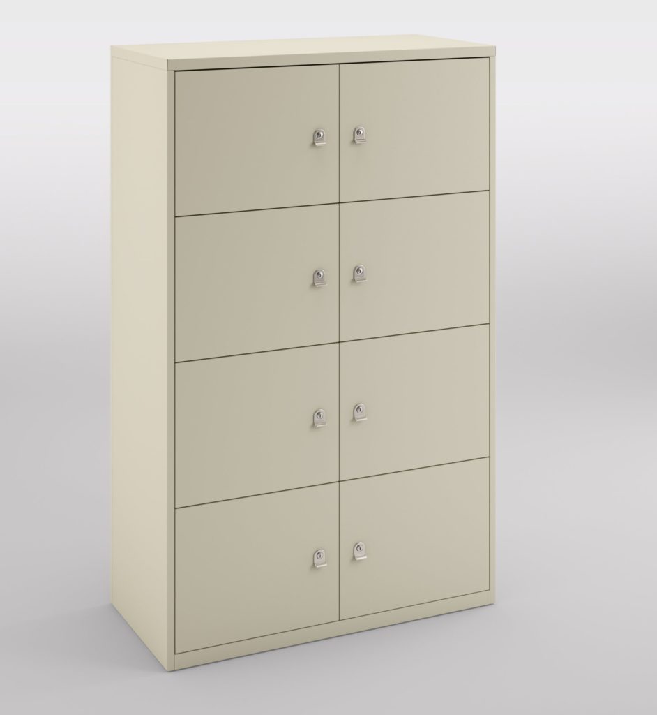 erweiterbarer Schließfachschrank mit 8 Schließfächern | Stilnet Büromöbel
