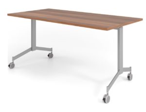 Seminar-Schreibtisch mit Laufrollen und einklappbarer Tischplatte