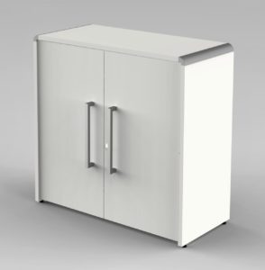 kleiner weißer Büroschrank 80 x 80 cm abschließbar