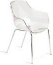 stapelbarer Armlehnen-Stuhl mit transparenter klarer Sitzschale 