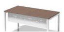 Stahlgestell-Schreibtisch mit Metall-Knieraumblende
