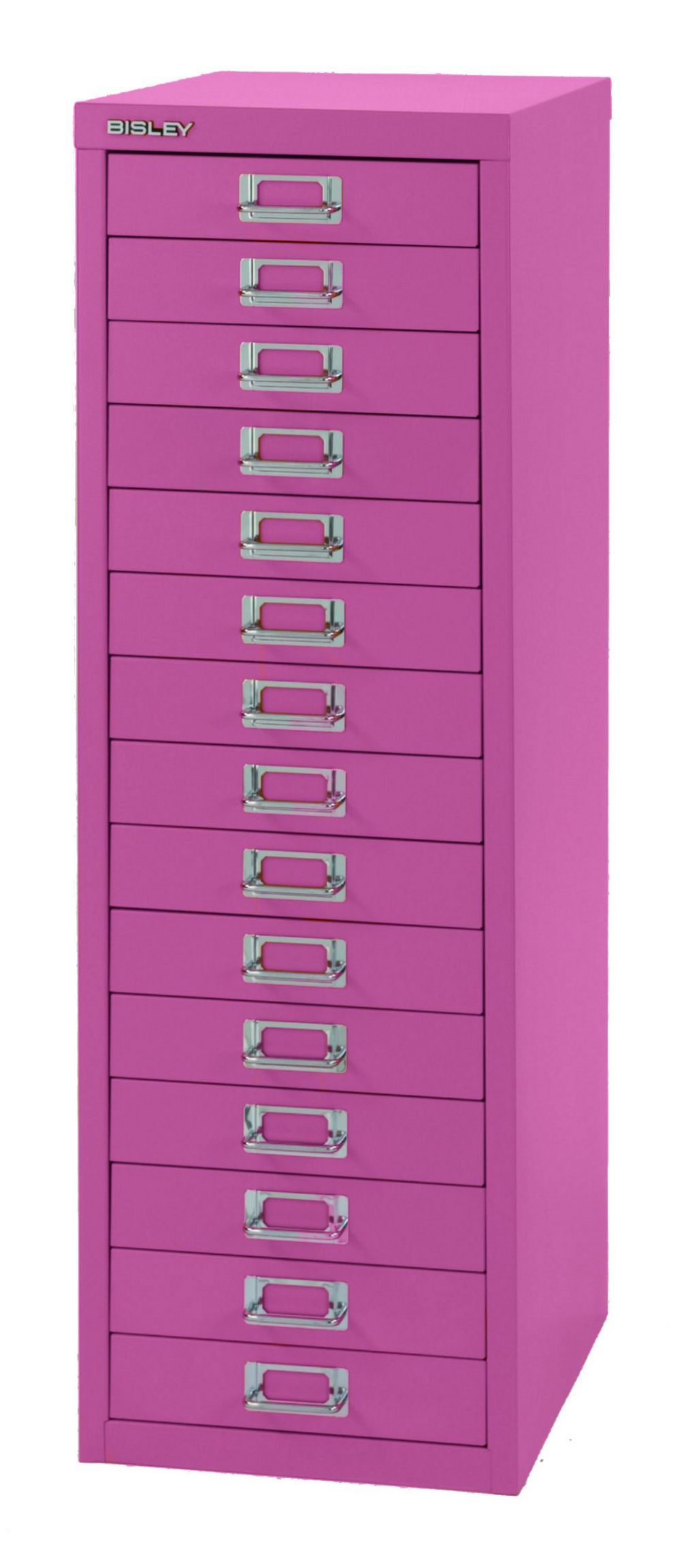 pinkfarbener 15 Schubladen-Metallschrank